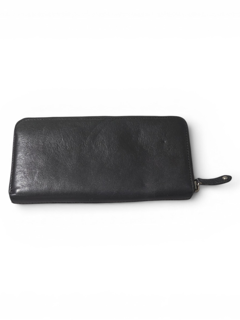 Coach Black Leather Zip-Around Wallet with Logo Plaque - Picture 3 of 5